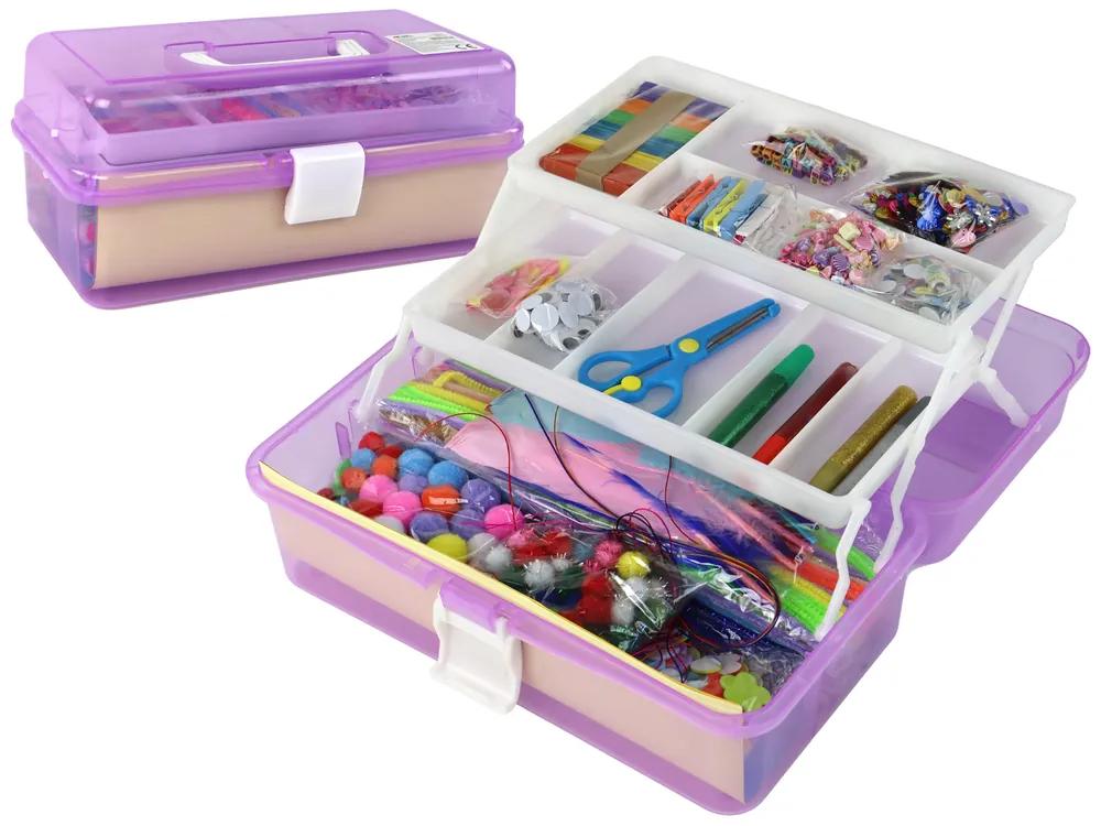 Lean Toys Kreatívny rozkladací kufrík - fialový