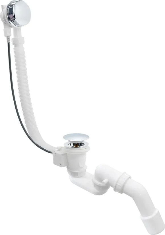 Erga Pureline, vaňová odtoková a prepadová súprava, dĺžka 800 mm, bowden, chrómová, ERG-V08-PURELINE-SIPHON80-CR