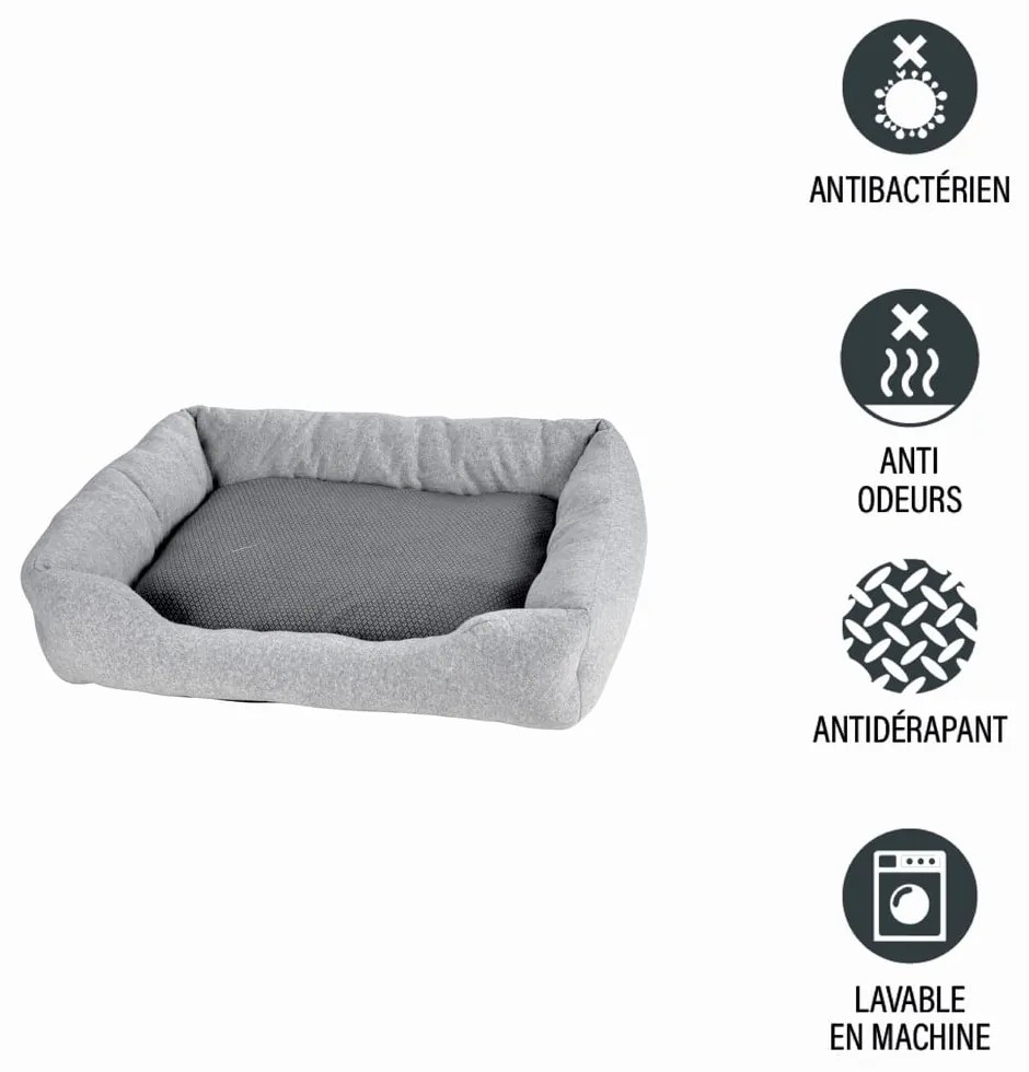 Svetlosivý pelech pre psa 50x38 cm Graphene – Love Story
