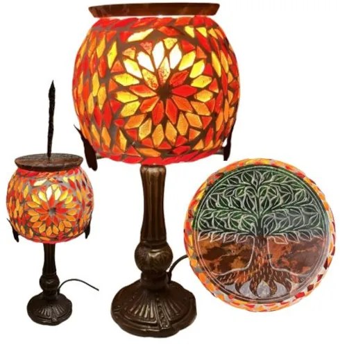 Turecká lampa Tiffany štýl RUBY Branches - burner 37*15