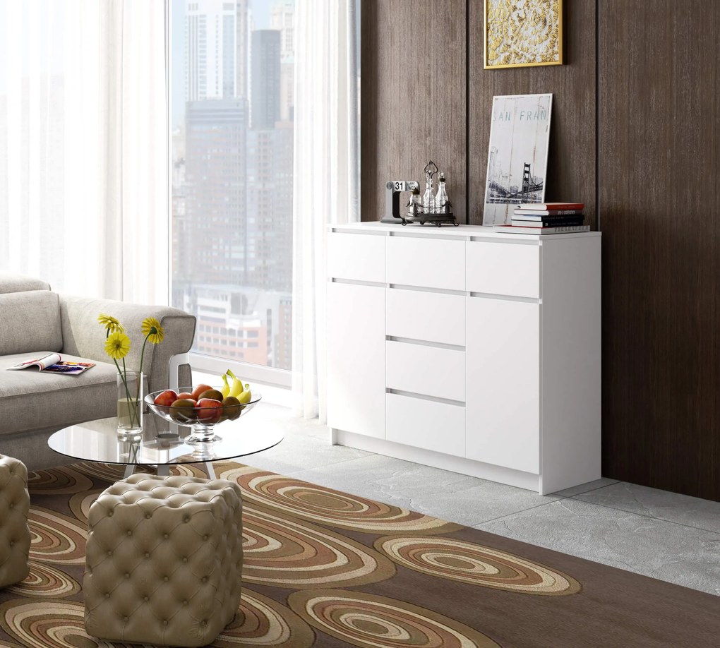 Komoda Kraft 2D 6SZ (biela). Akcia -19%. Vlastná spoľahlivá doprava až k Vám domov. 1117176