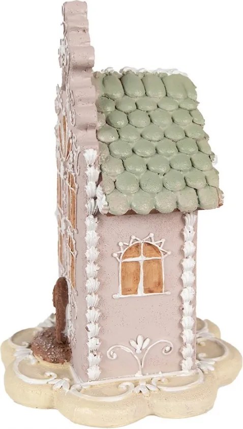 Ružová perníková chalúpka Gingerbread House - 13*13*20 cm