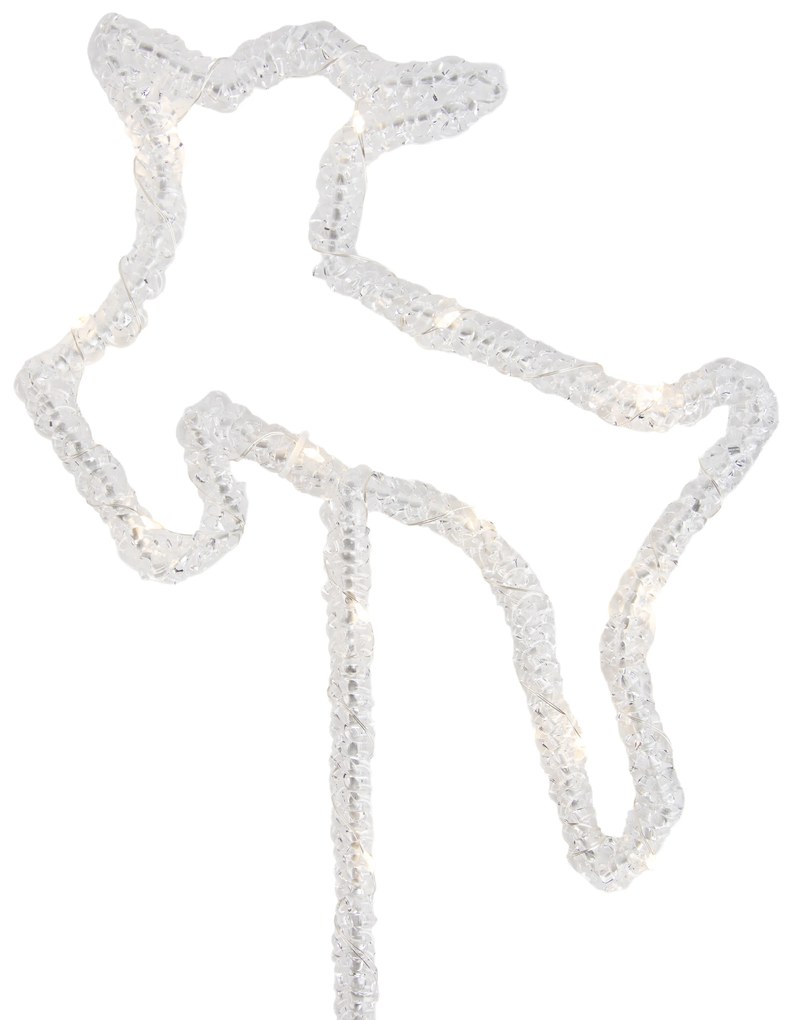 Sada 3 vianočných reflektorov biely jeleň vrátane LED s časovačom IP44 - Shika