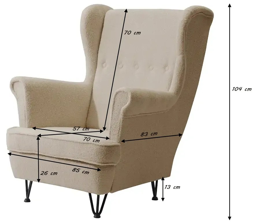 Skandinávske kreslo MARS Sivá