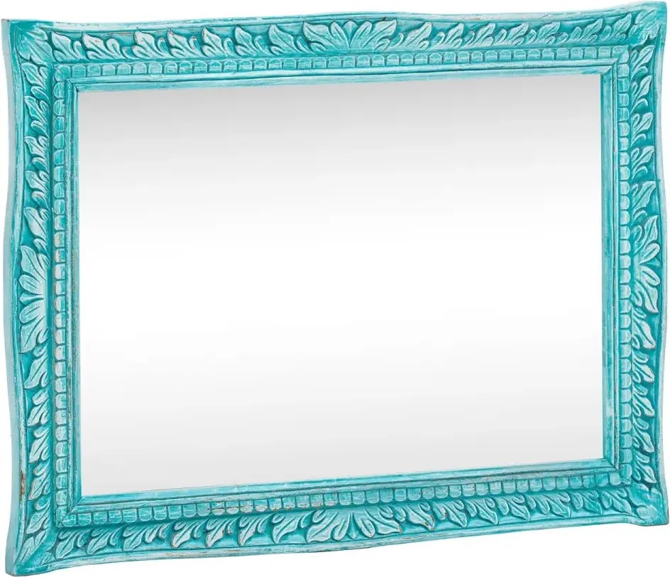 furniture-nabytek.cz - Masívne zrkadlo Santa Cruz z mango dreva, modré – 80×60 cm