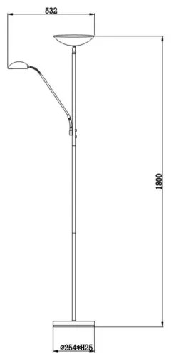 Lucide 19791/24/30 - LED Stojacia lampa ZENITH LED/20W/230V + LED/4W