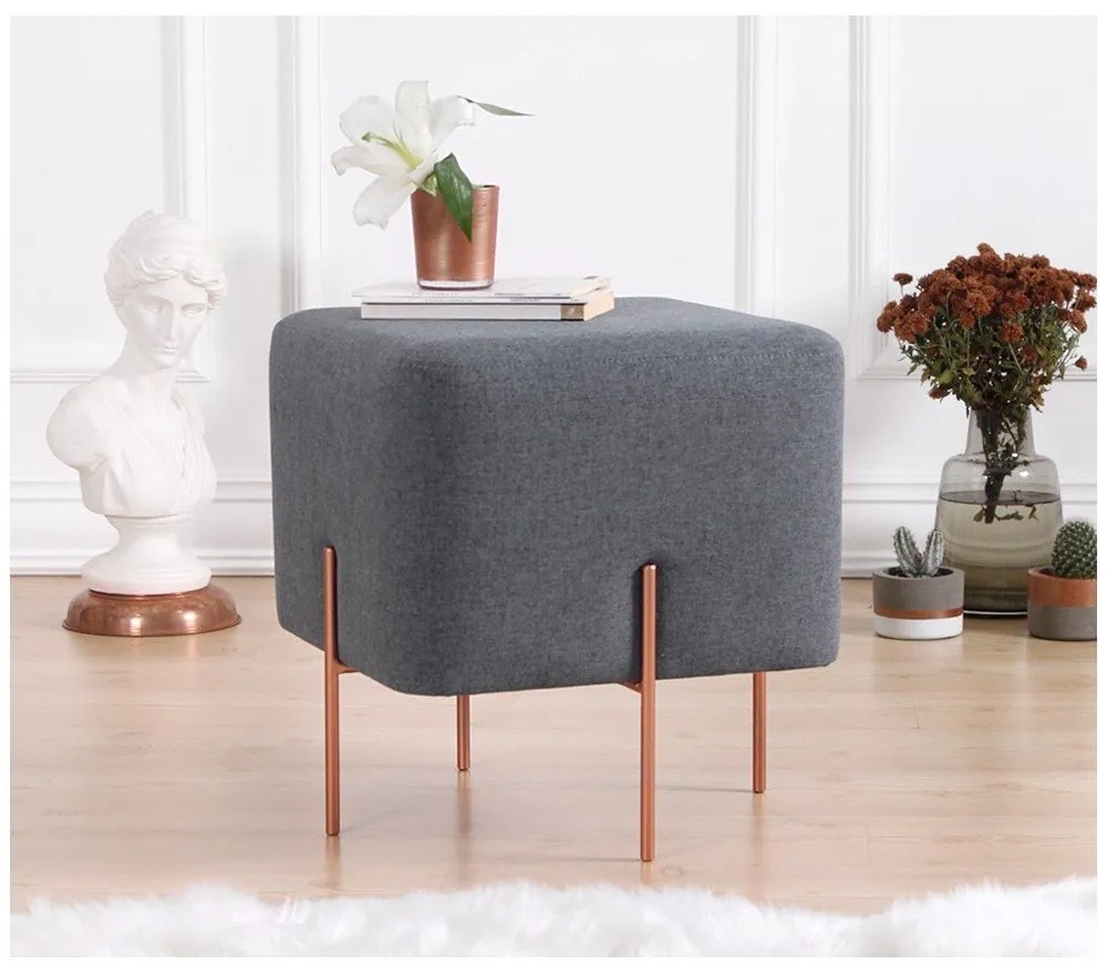 Tmavosivý taburet Copper – Artie