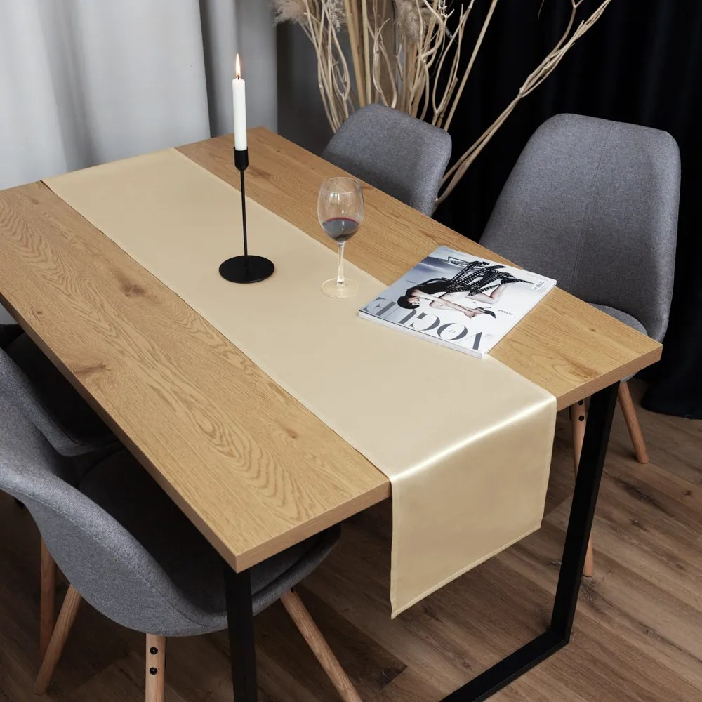 Biante Saténový behúň na stôl polyesterový Satén LUX-016 Latte 35x120 cm