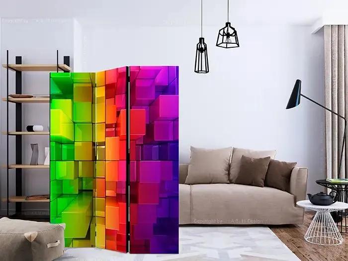 Paraván - Colour jigsaw [Room Dividers] Veľkosť: 135x172, Verzia: Akustický