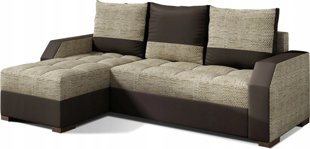 Rohová sedačka Aresea (béžová hnedá) (L)