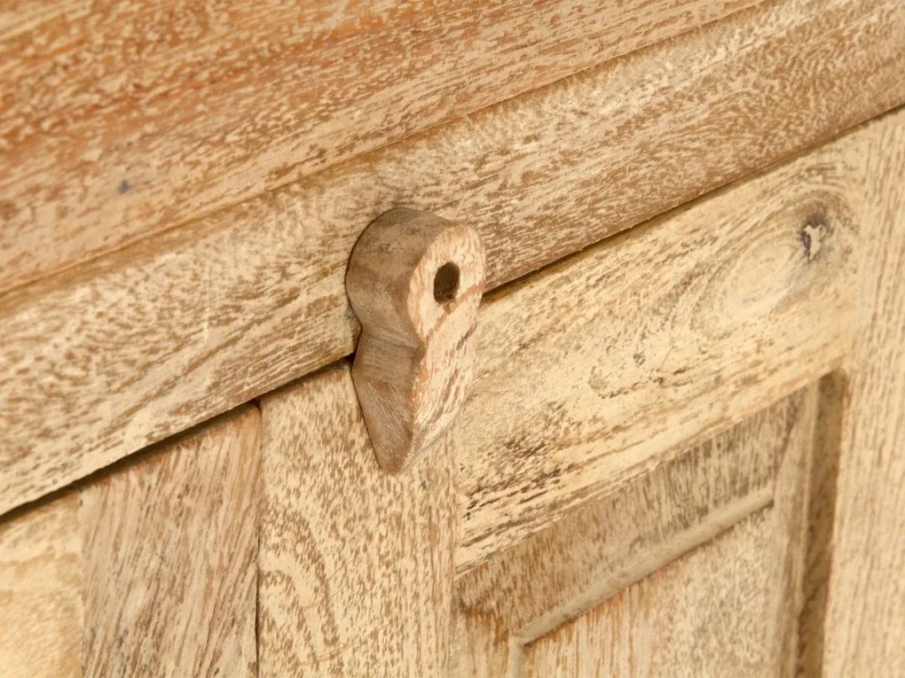 furniture-nabytek.cz - Masivní komoda z mangového dřeva, lakovaná, přírodní barva – 75×46×114 cm