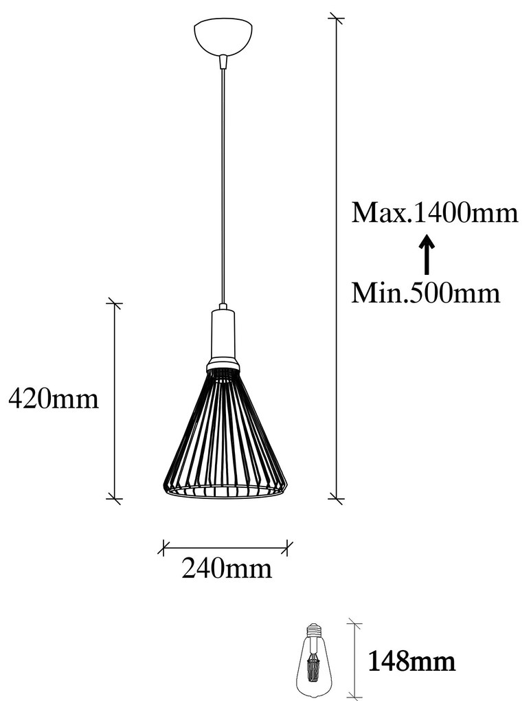 Závěsný lustr Dear IV černý