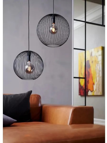 Nordlux - Závesné svietidlo na lanku BERONI 1xE27/60W/230V čierne priemer 35 cm
