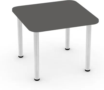 DREVONA Jedálenský stôl grafit 80x80 FLAT 5 so štyrmi nohami