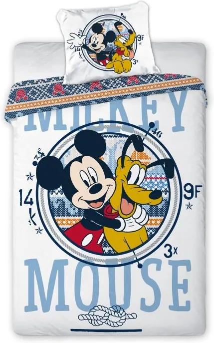 FARO Obliečky do postieľky Mickey a Pluto Bavlna 100/135, 40/60 cm