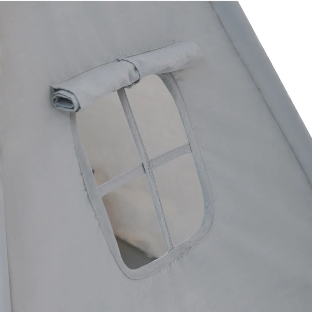 Detský stan teepee JULIUS, 120x120x160cm, šedá/modrá Jurhan