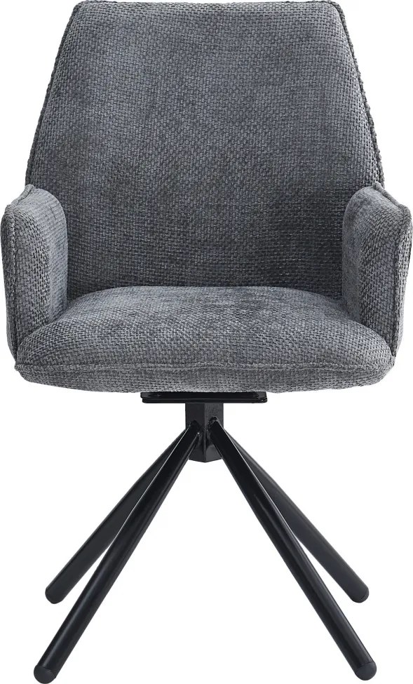 Jedálenská stolička Livela, dymovo šedá štruktúrovaná tkanina