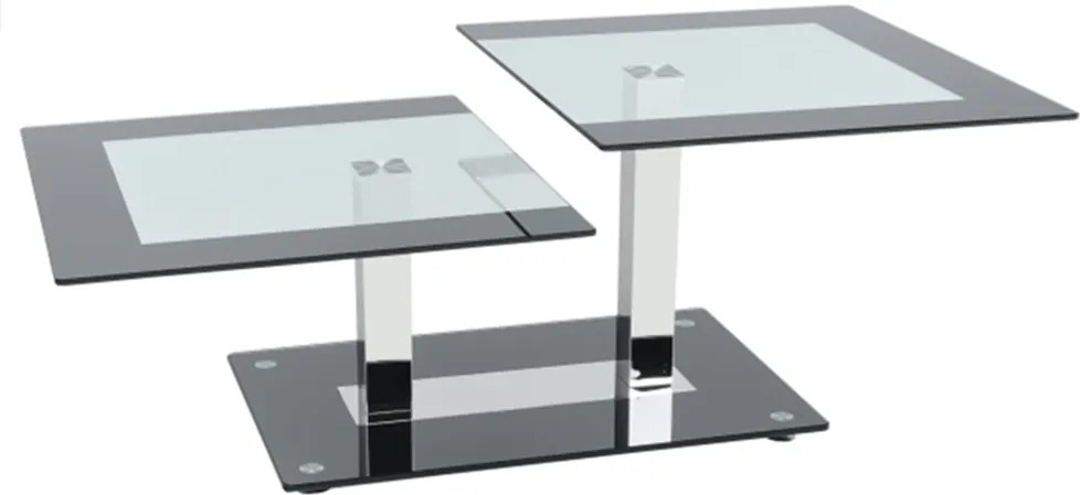 Konferenčný stolík, čierna/sklo, GABRIEL