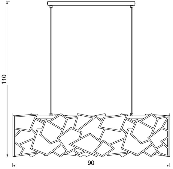 Luster na lanku CAMO 4xE27/15W/230V čierna