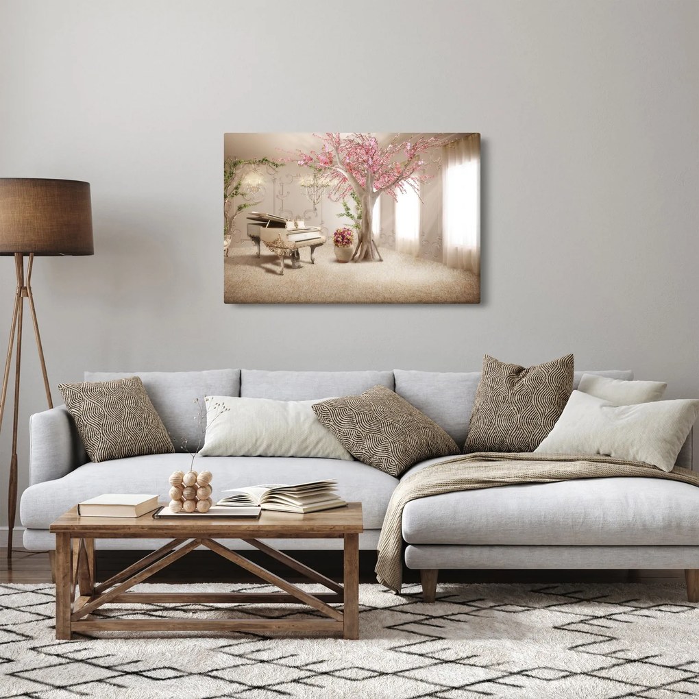 Obraz - Snový interiér s klavírom (90x60 cm)