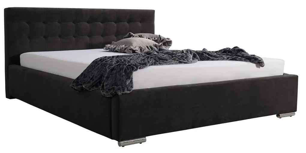Posteľ PIPER 01 STANDARD 120x200 cm - strieborné nohy Modrá