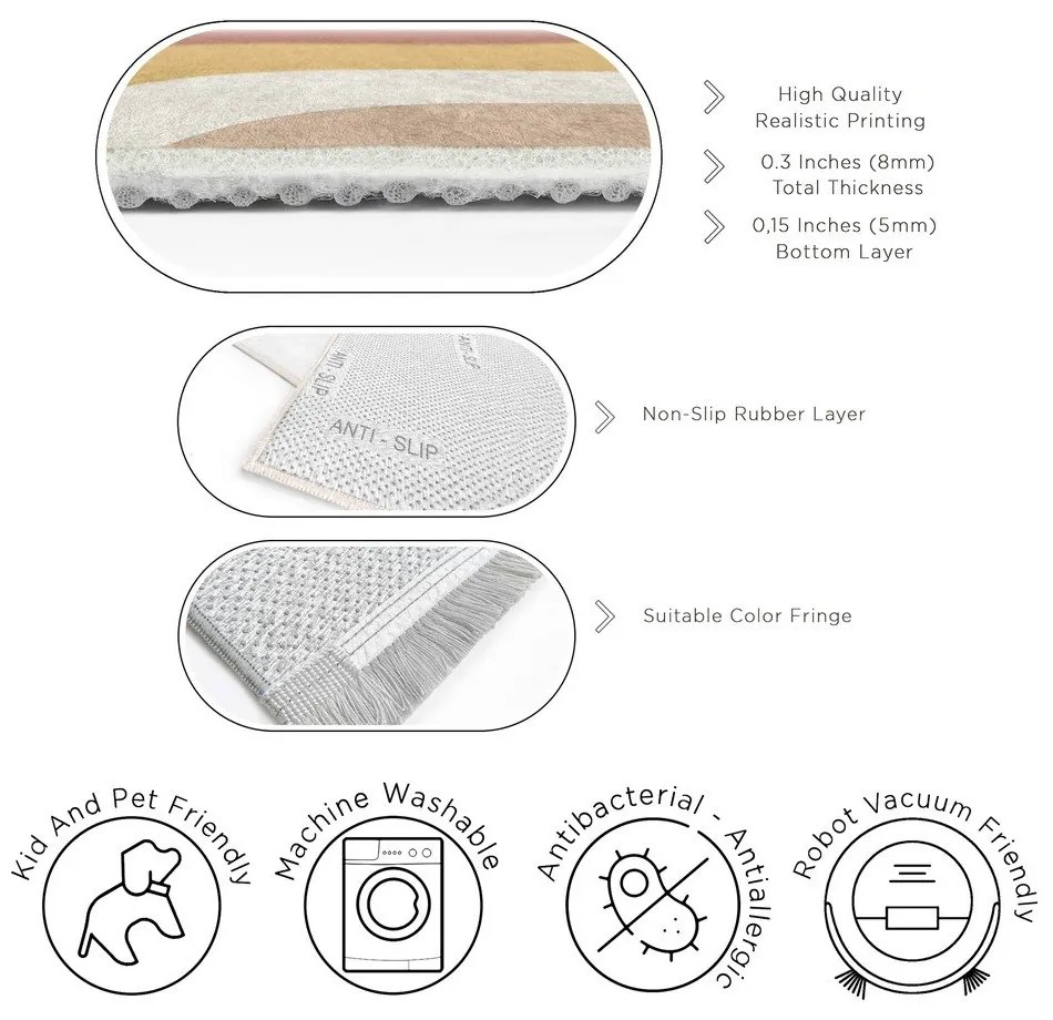 Okrovožltý/staroružový prateľný behúň 60x230 cm Creamy Strawberry Swirl – Mila Home