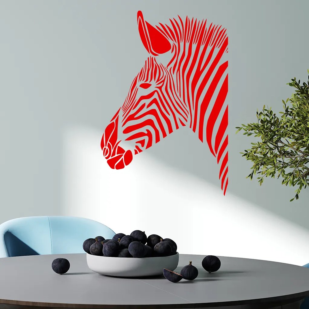 Veselá Stena Samolepka Hlava zebry Farba: bílá, Veľkosť: 100 x 69 cm
