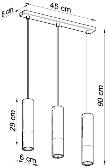 Sollux SL.0948 - Luster na lanku LOOPEZ 3xGU10/10W/230V čierna/meď