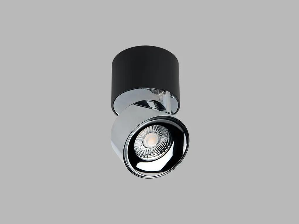 LED2 Bodové flexibilné stropné LED osvetlenie KLIP, 11W, teplá biela, okrúhle, čierna/chrómovaná