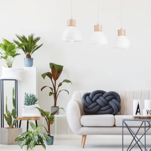 Luster na lanku NICO 3xE27/60W/230V biela