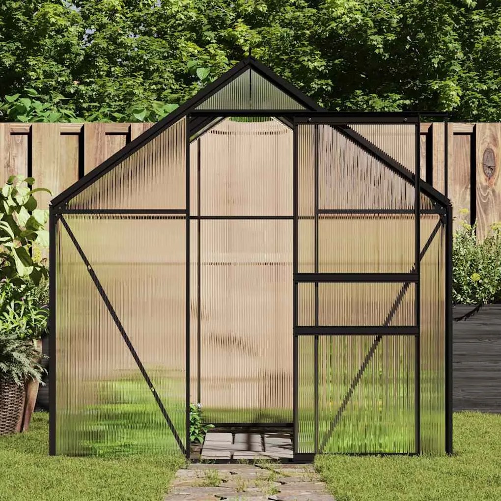 Multidom Skleník s podkladovým rámom, antracitový, hliník 4,75 m²
