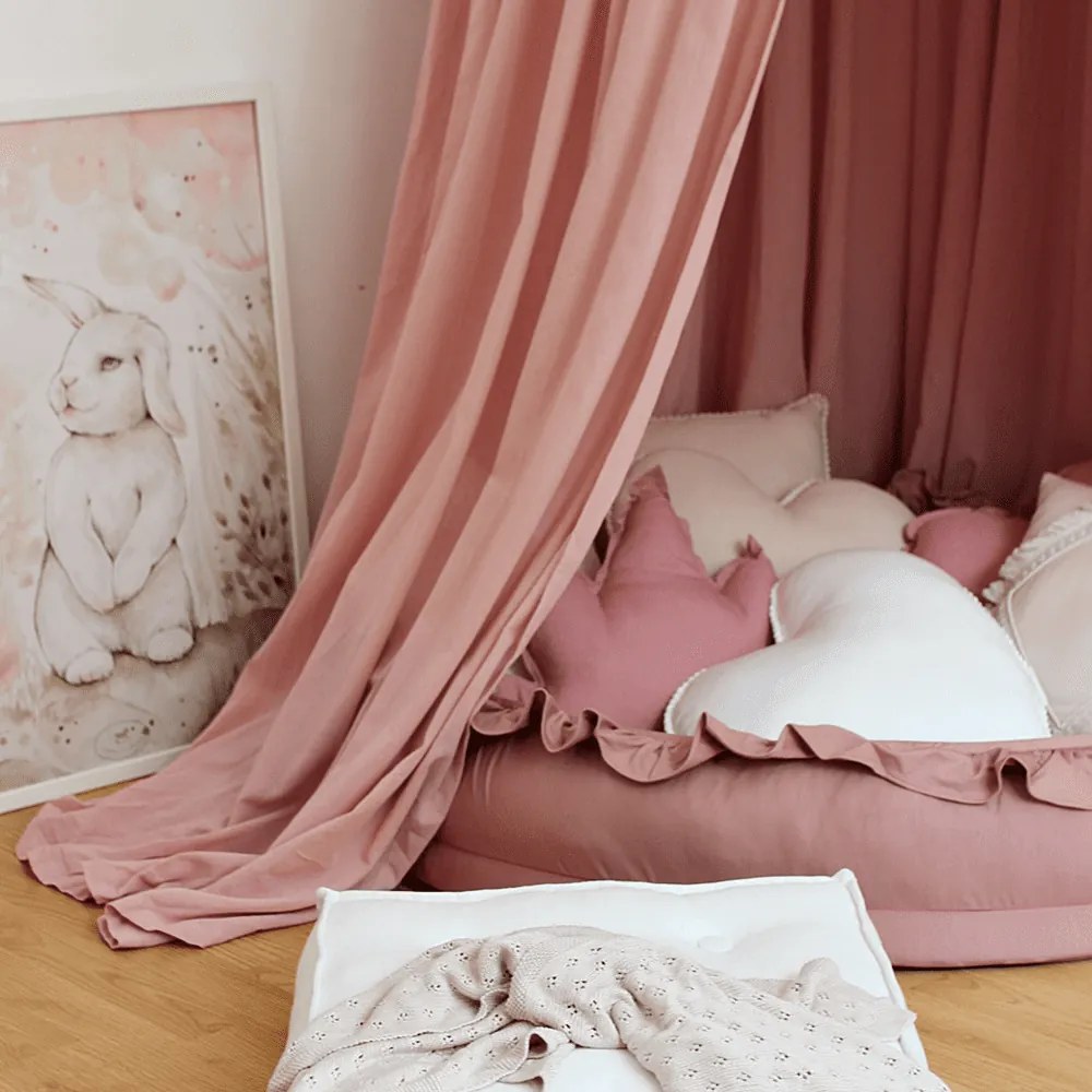 Baldachýn bavlnený sýto ružový maxi