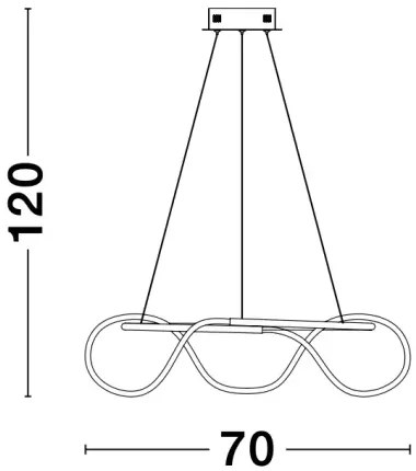LED luster Tiriac 70 zlaté