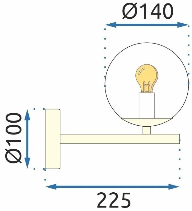 Nástenná lampa Ball III zlatá