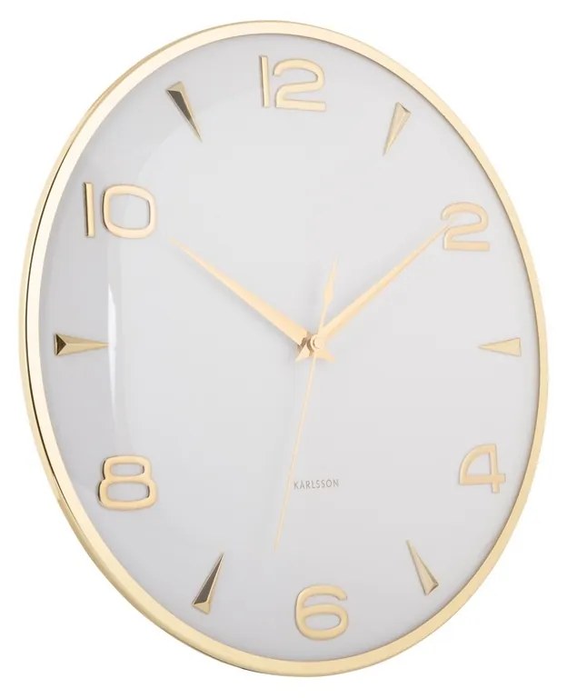 Dizajnové nástenné hodiny Karlsson 6017WH biele,priemer 40 cm