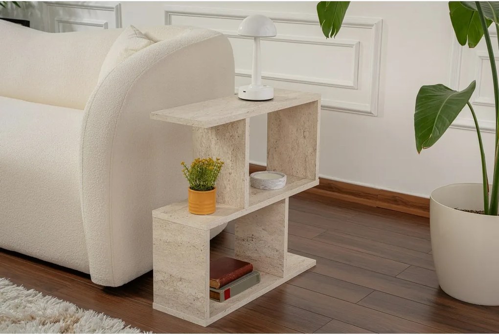 Bočný stolík Mania Travertine