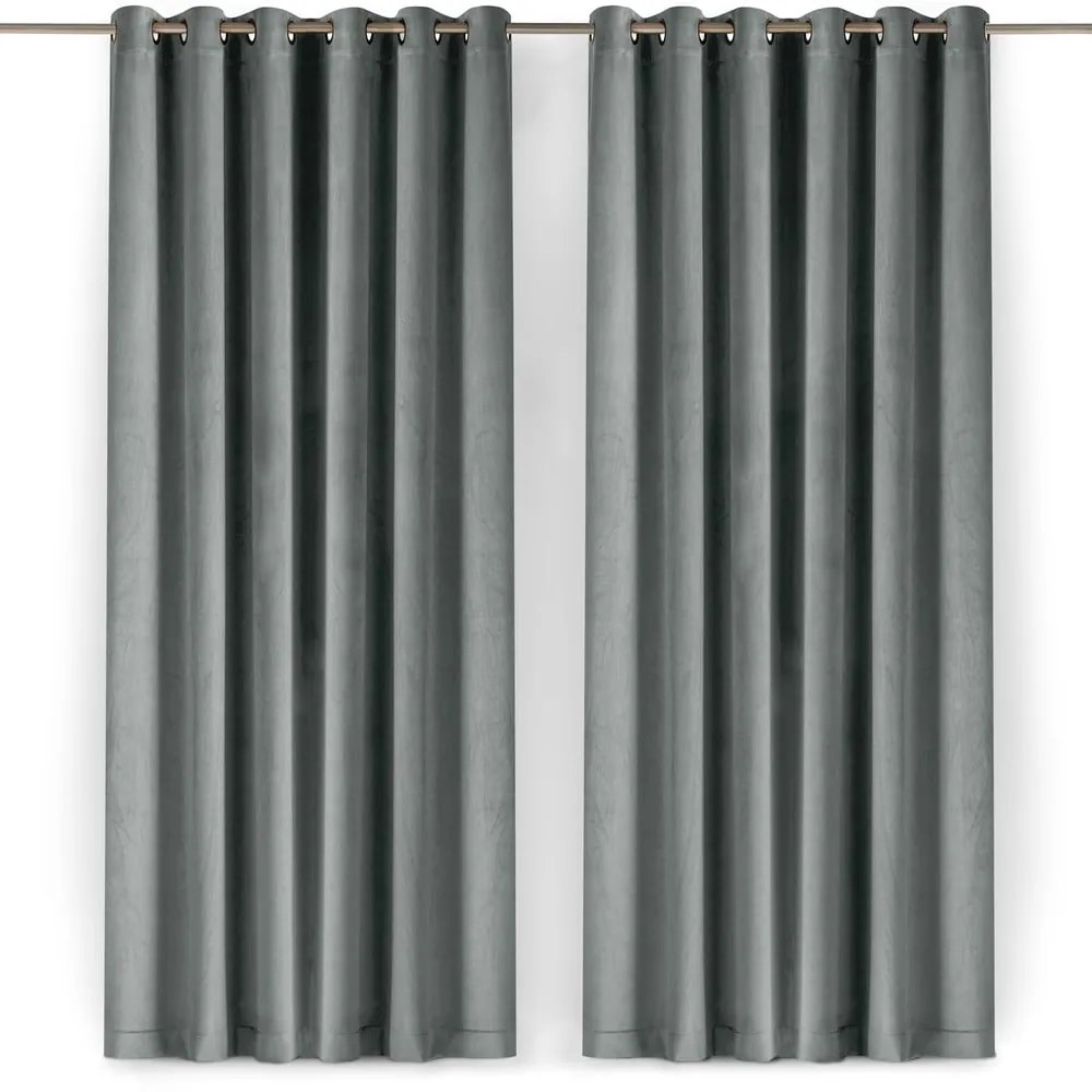 Sivý zamatový dimout záves 265x300 cm Velto – Filumi