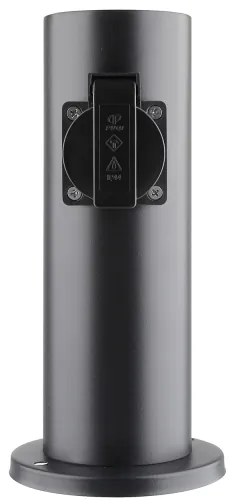 Solight PG10B - Vonkajší zásuvkový stĺpik 2Z 230V IP44 čierna okrúhly