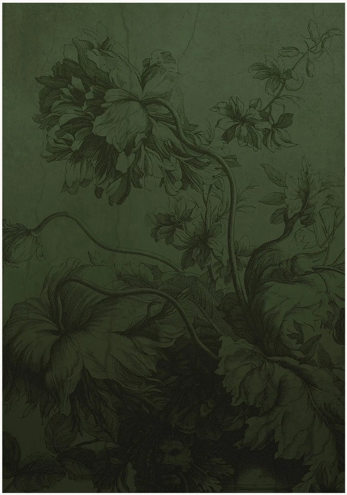 Vliesová tapeta Gradient Flowers Green