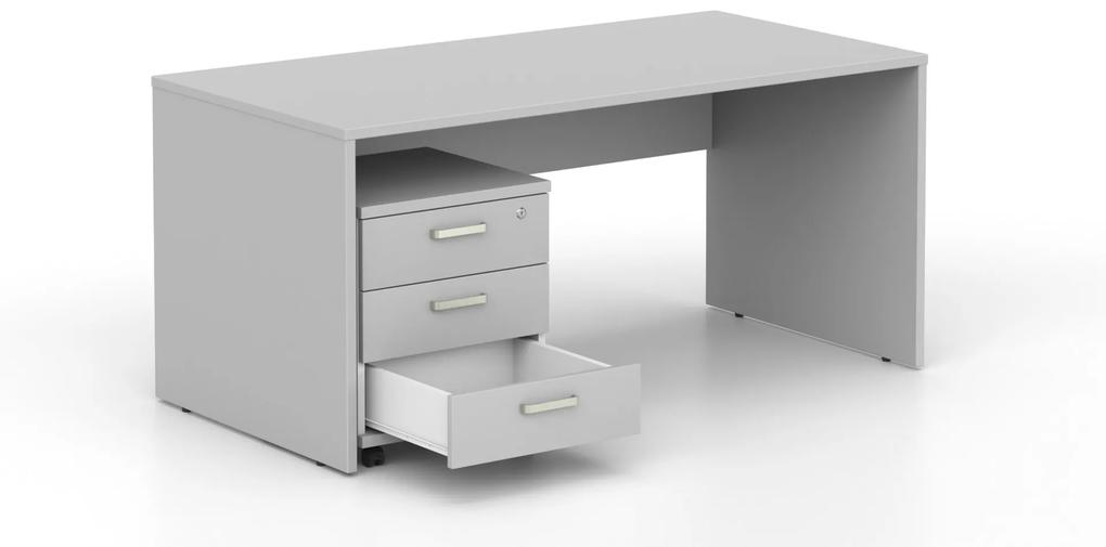 DREVONA Kancelársky stôl LUTZ 160x80 šedá + biela