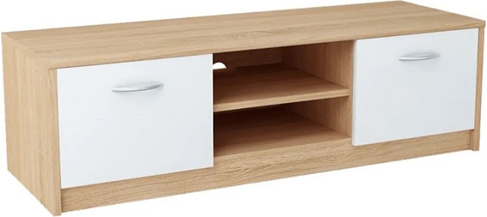 RTV stolík, dub sonoma/biela, MARKER TYP 1