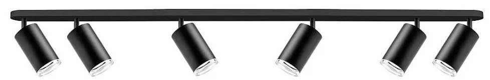 Polux Kúpeľňové bodové svietidlo TURYN 6xGU10/10W/230V IP44 čierna 324740