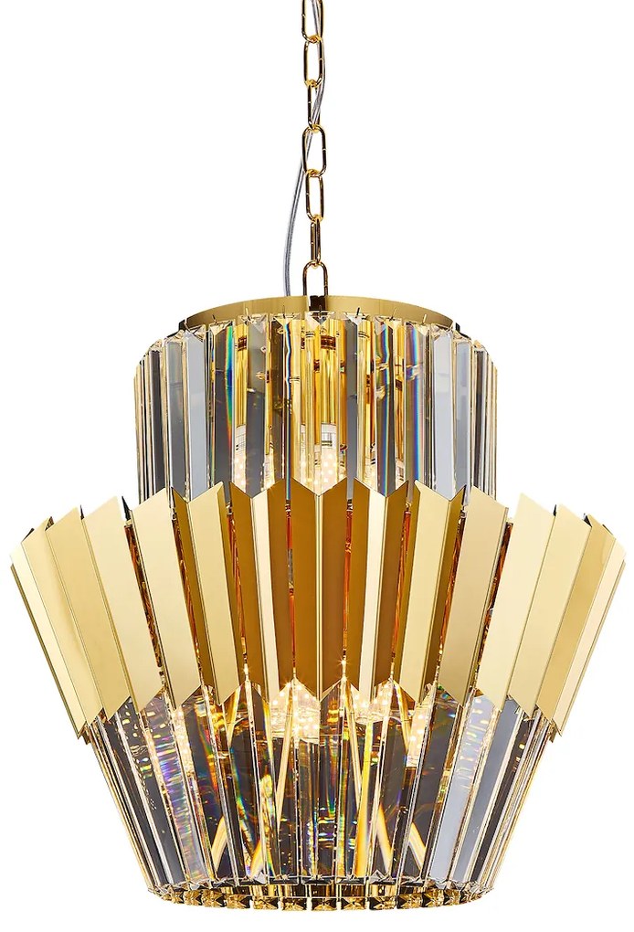 Luster Donna, 1x krištáľové/zlaté kovové tienidlo, (fi 45cm), g