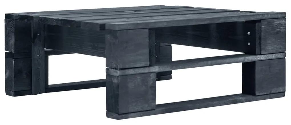 vidaXL Záhradná taburetka z paliet, drevo, čierna