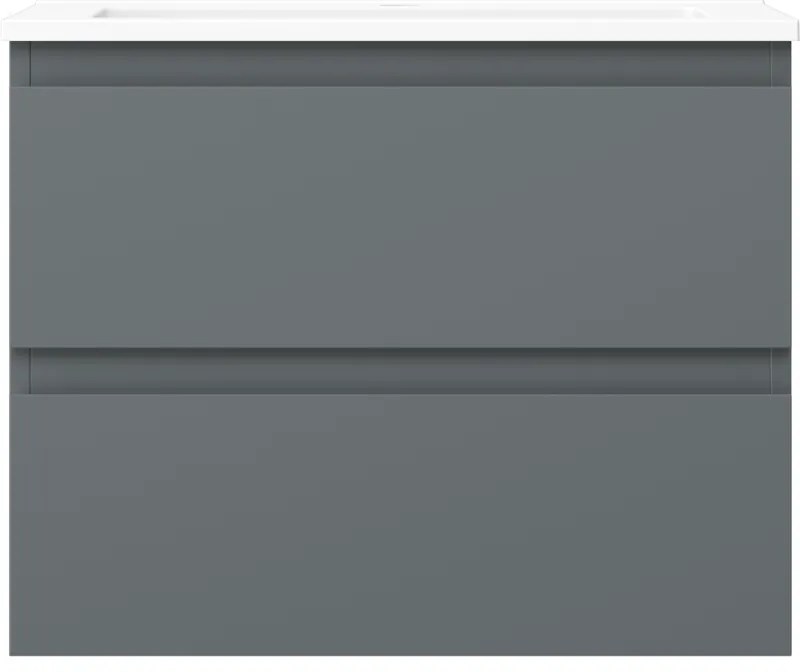 Mexen Orio, kúpeľňová skrinka 60 cm s umývadlom Otis, 2 zásuvky, grafitová matná/biela matná, 91A10-06047-2-BFF66-W18M01