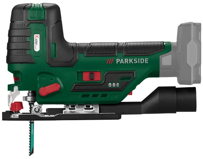 Parkside® Aku priamočiara píla 12 V Pstka 12 C3 + Akumulátor 12 V/2,5 Ah Papk 12 2.5 B1 + Nabíjačka 6 A Plgk 12 6.0 B1 (800012044)