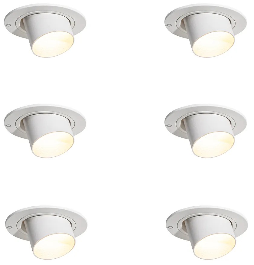 Sada 6 zapustených bodových svetiel biela GU10 35 mm okrúhle naklápacie - Installa