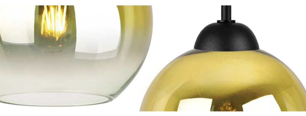 Stolná lampa Bergen Gold, 1x zlaté/transaprentné sklenené tienidlo (fi 15cm)