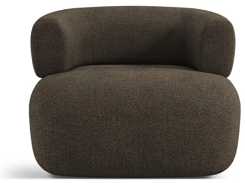 Hnedé kreslo z textílie bouclé Jenny – Micadoni Home