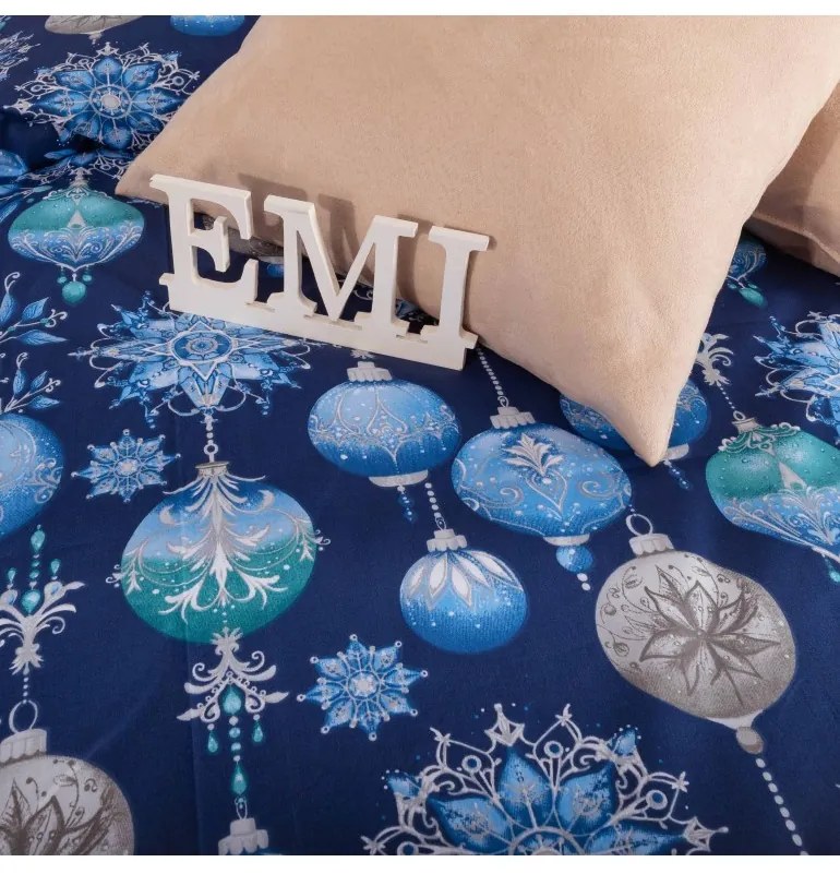 Vianočné bavlnené obliečky Magic modré EMI